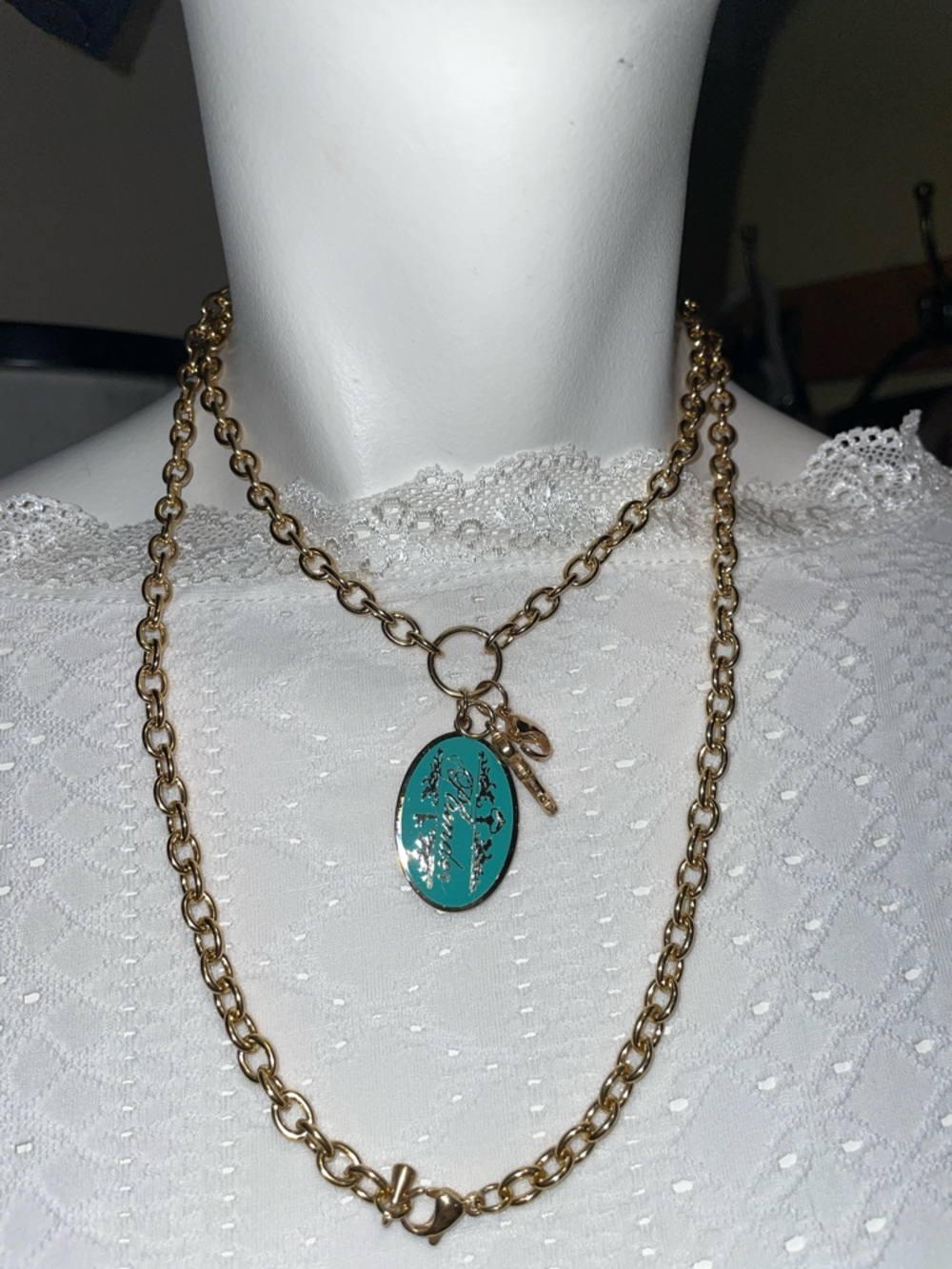 Plunder Stainless Steel Gold Tone Vanessa Necklace